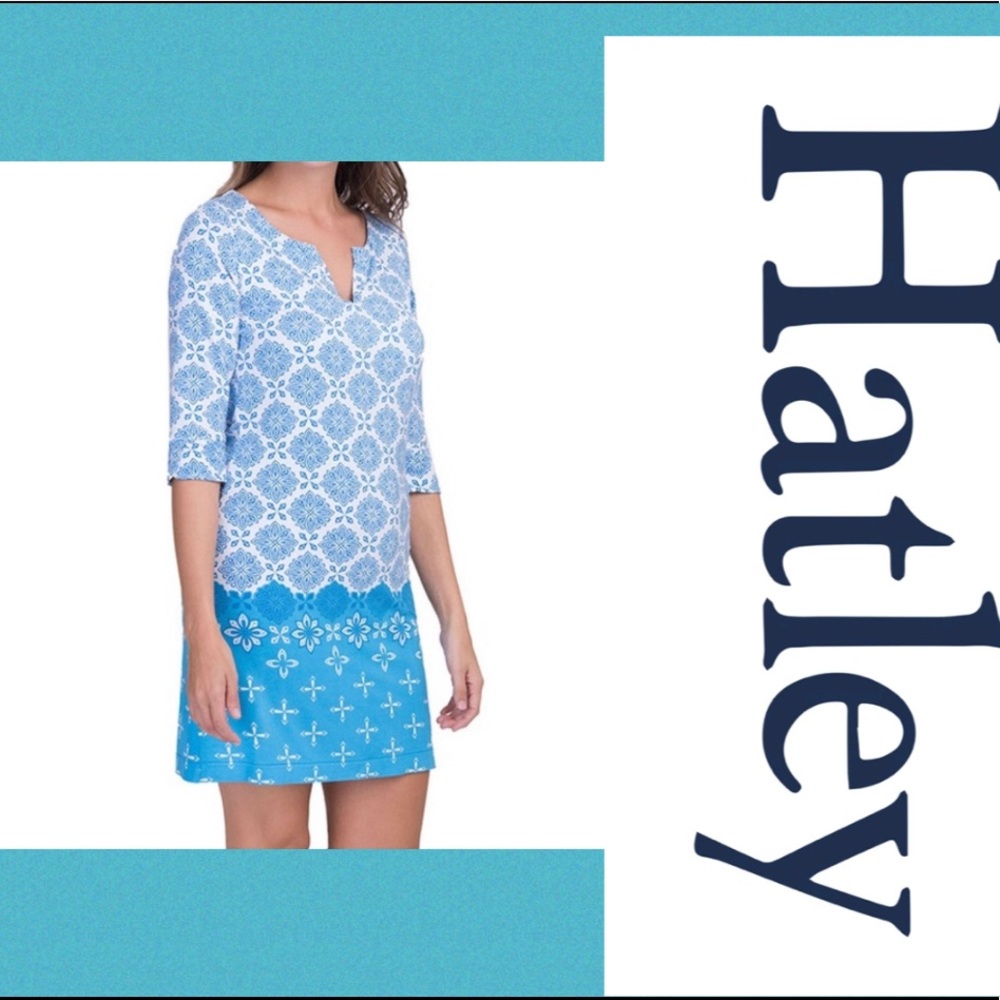 Hatley Lucy Shift Dress in Aqua Compass Rose